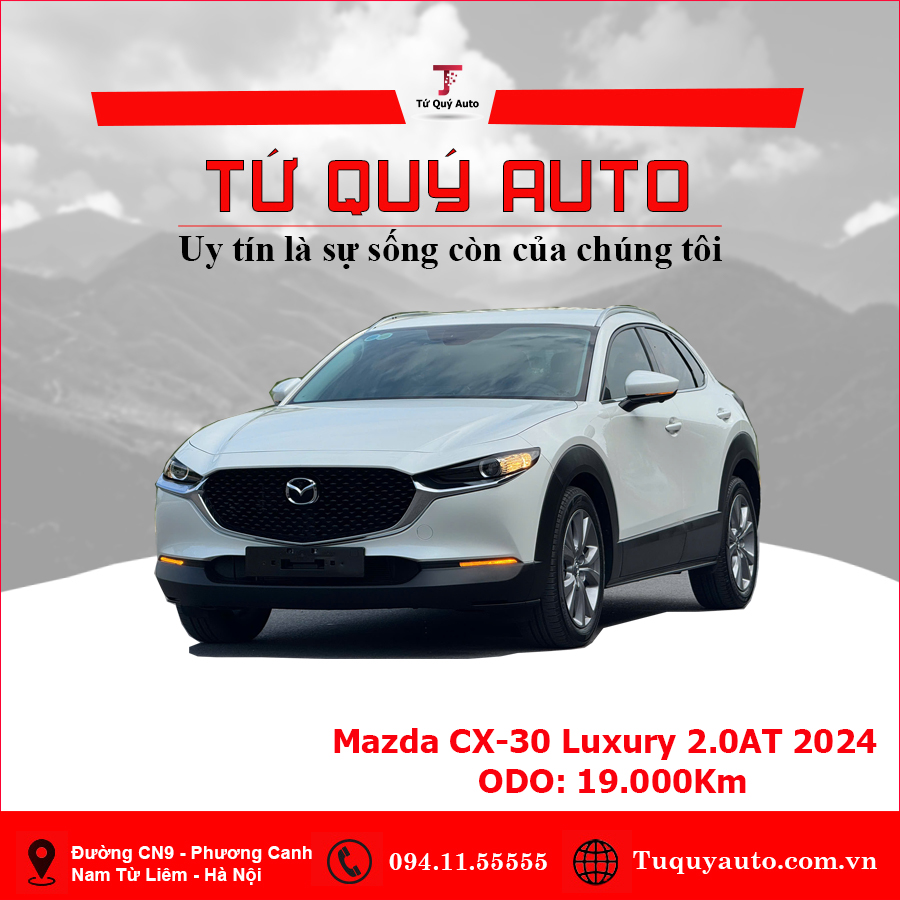 Xe Mazda CX 30 Luxury 2.0 AT 2024 - Trắng