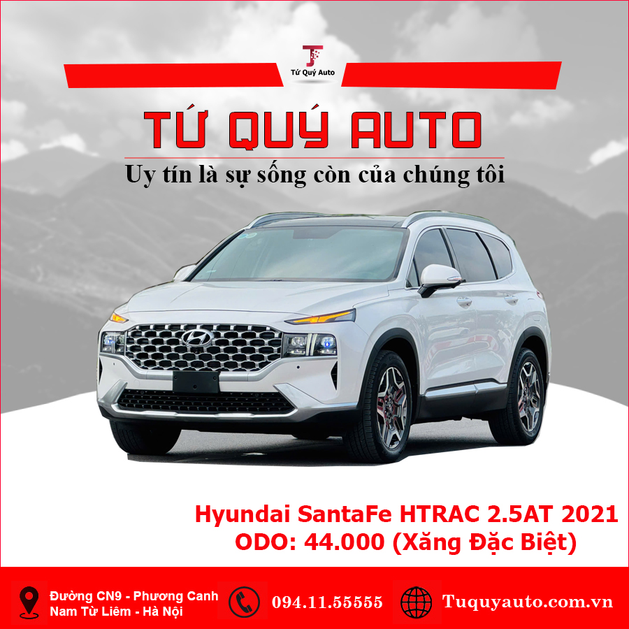Xe Hyundai SantaFe Đặc Biệt 2.5L HTRAC 2021 - Trắng