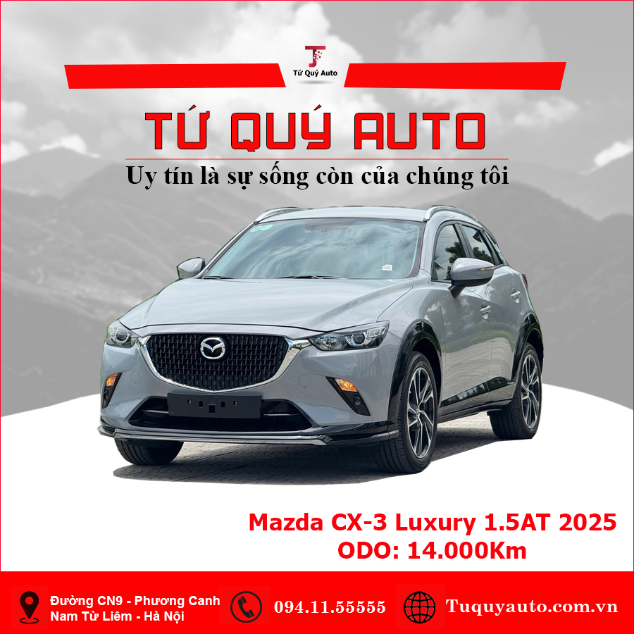 Xe Mazda CX3 Luxury 1.5 AT 2025 - Xám Xi Măng
