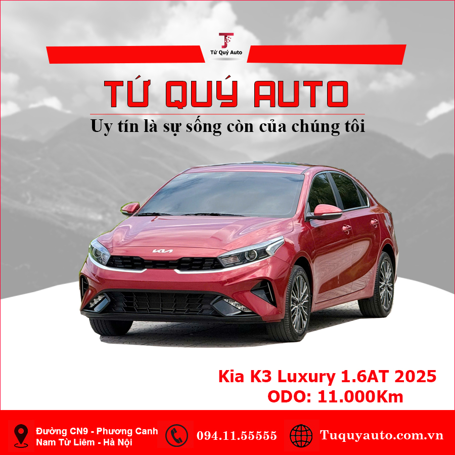 Xe Kia K3 Luxury 1.6 AT 2025 - Đỏ
