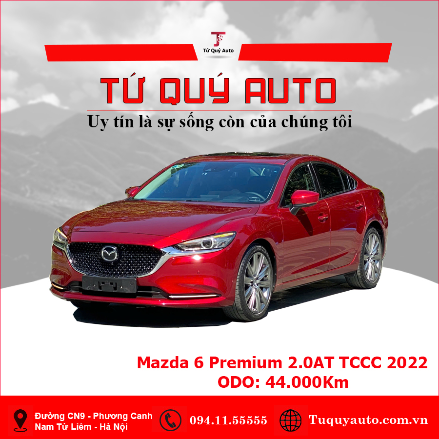 Xe Mazda 6 Premium 2.0 AT TCCC 2022 - Đỏ
