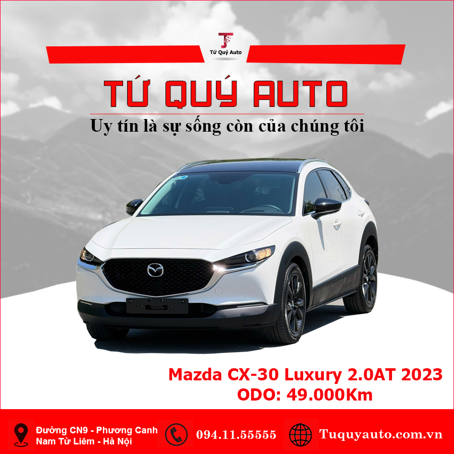 Xe Mazda CX 30 Luxury 2.0 AT 2023 - Trắng
