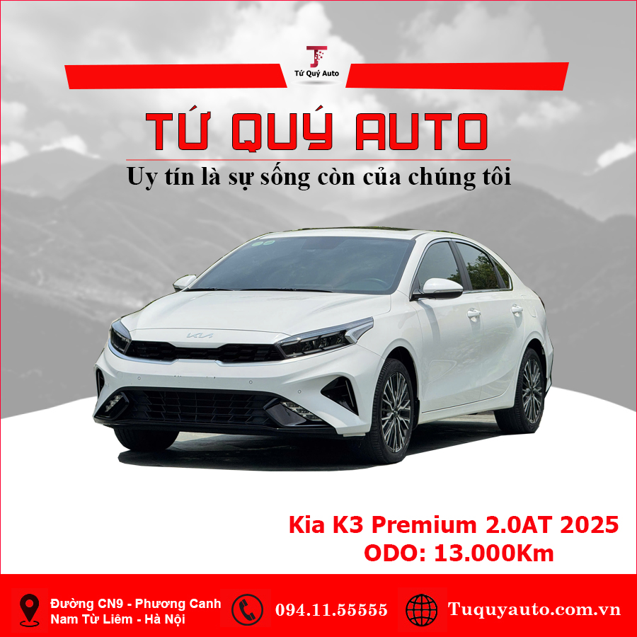 Xe Kia K3 Premium 2.0 AT 2025 - Trắng