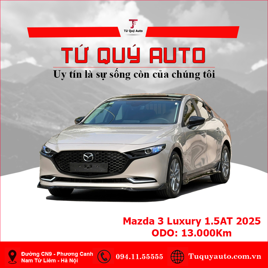 Xe Mazda 3 1.5L Luxury 2025 - Vàng Ánh Kim