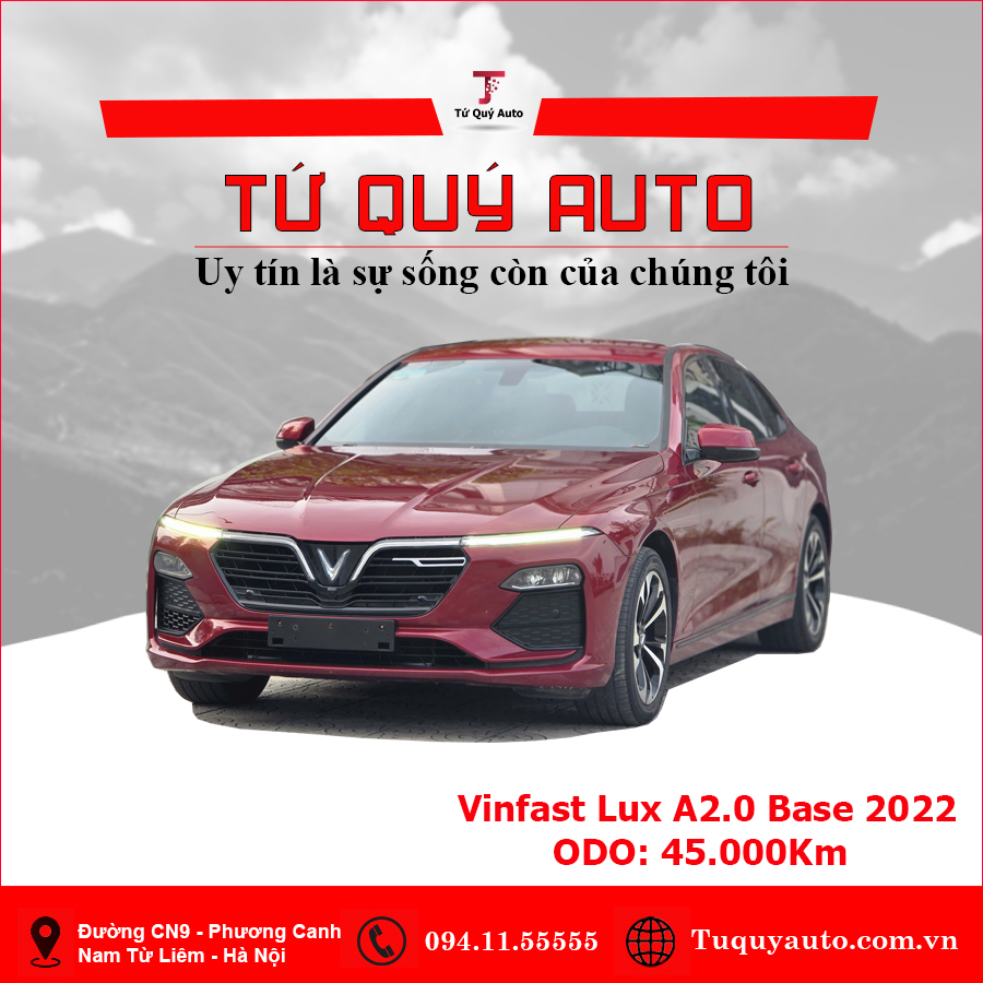 Xe VinFast Lux A 2.0 Tiêu chuẩn 2022 - Đỏ