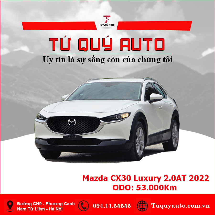 Xe Mazda CX 30 Luxury 2.0 AT 2022 - Trắng