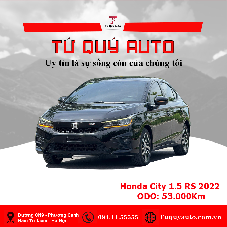 Xe Honda City RS 1.5 AT 2022 - Đen