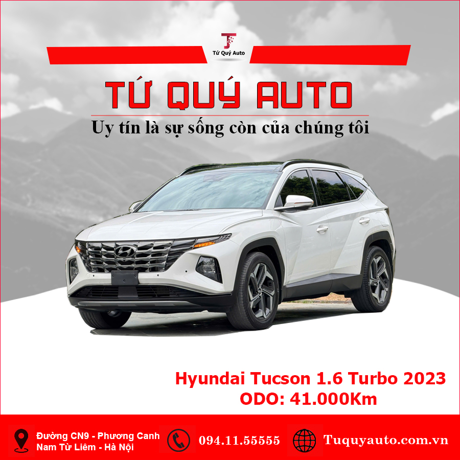 Xe Hyundai Tucson 1.6 AT Turbo HTRAC Đặc biệt 2023 - Trắng