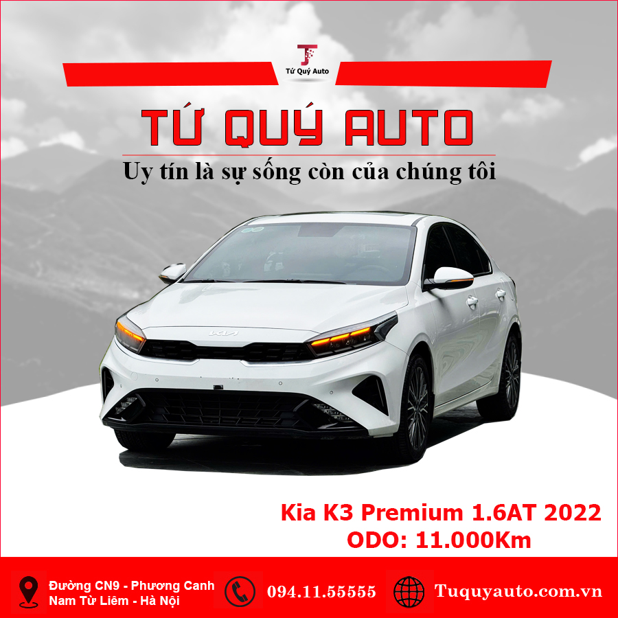 Xe Kia K3 Premium 1.6 AT 2022 - Trắng