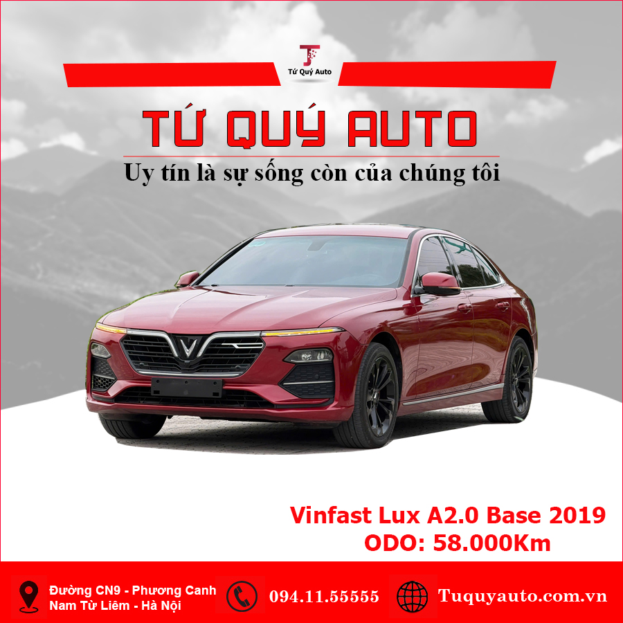 Xe VinFast Lux A 2.0 Base 2.0 AT 2019 - Đỏ
