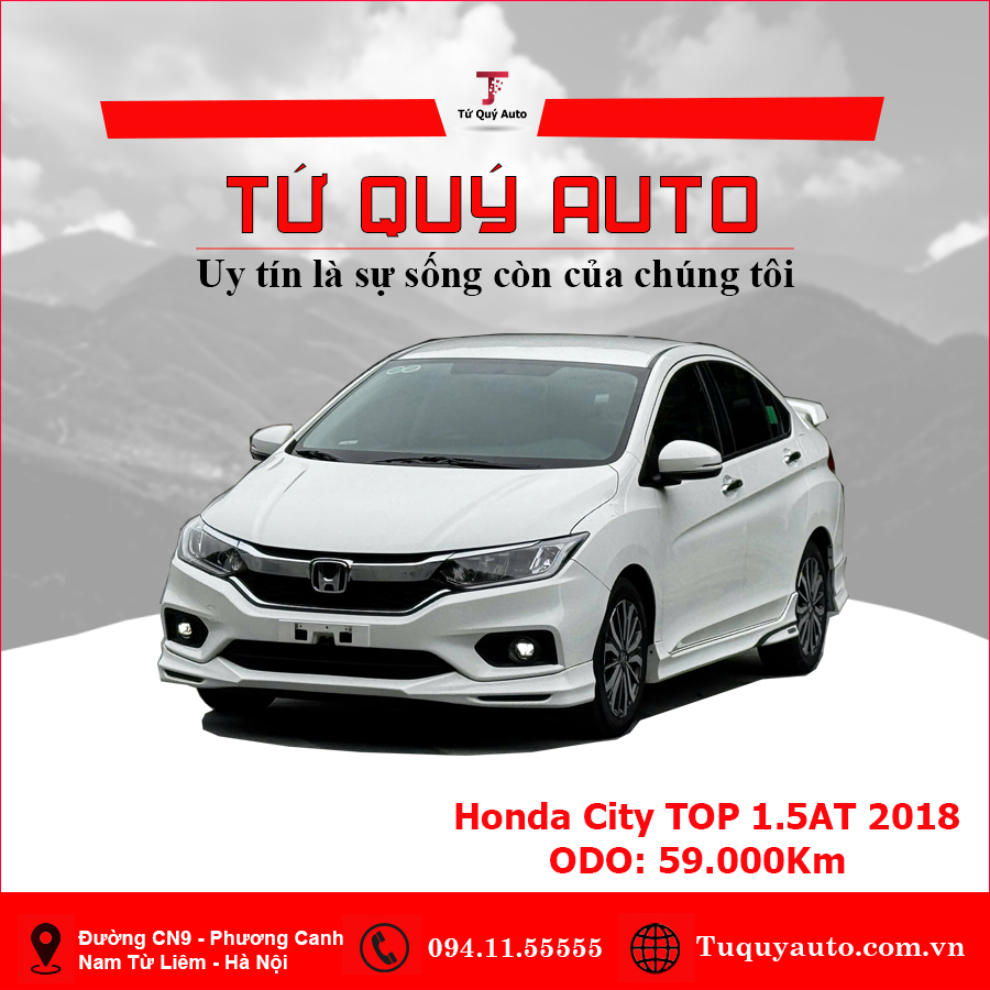 Xe Honda City 1.5TOP 2018 - Trắng
