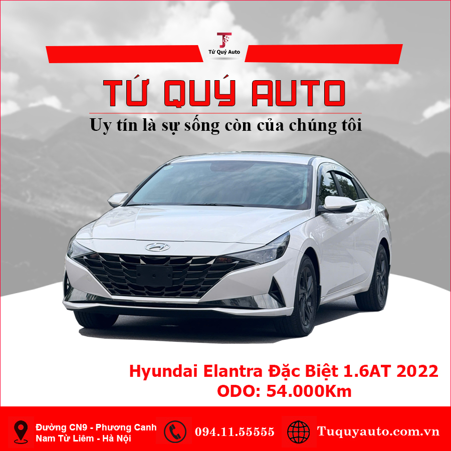 Xe Hyundai Elantra 1.6 AT Đặc biệt 2022 - Trắng