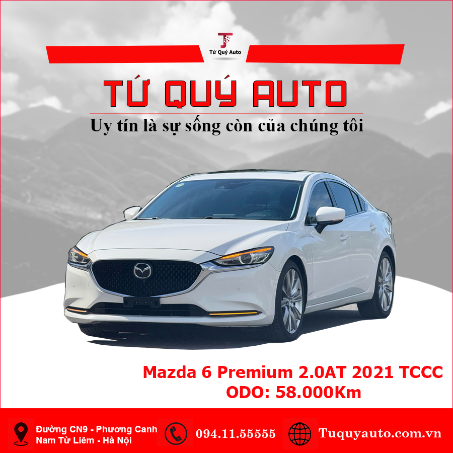 Xe Mazda 6 Premium 2.0 AT 2021 - Trắng