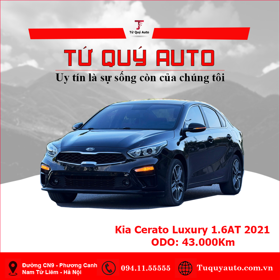 Xe Kia Cerato 1.6 AT Luxury 2021 - Đen