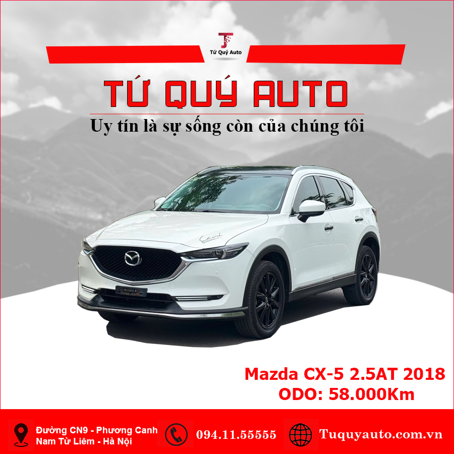 Xe Mazda CX5 2.5 AT 2WD 2018 - Trắng