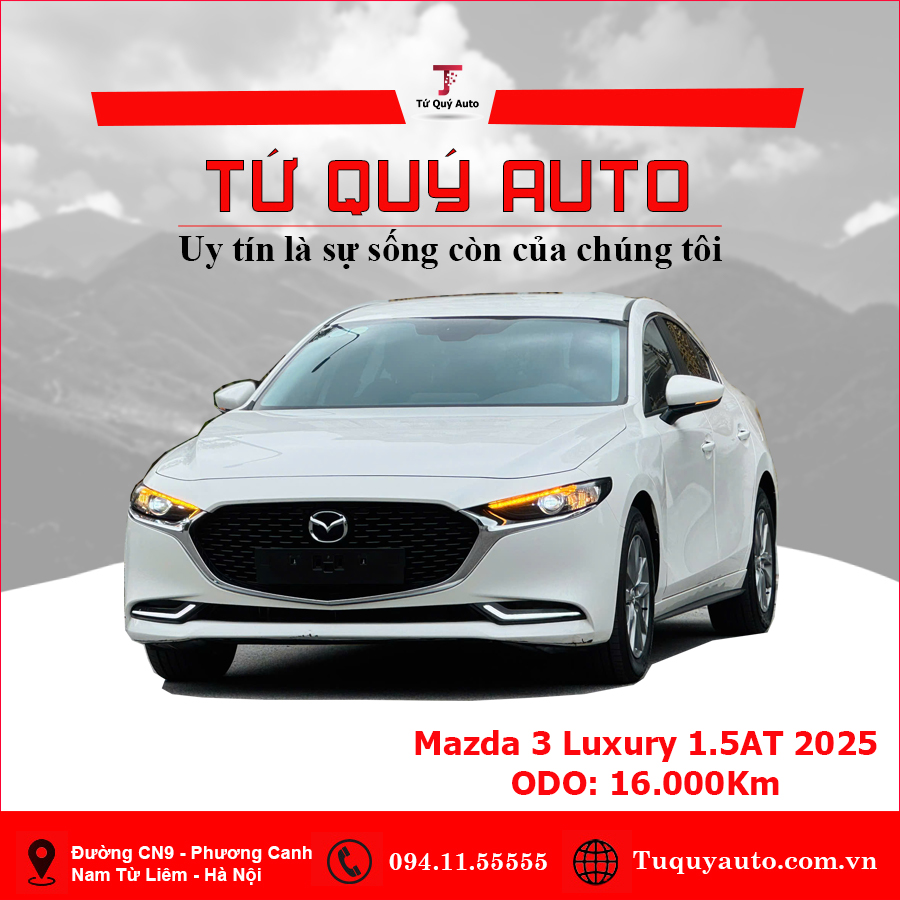 Xe Mazda 3 1.5L Luxury 2025 - Trắng