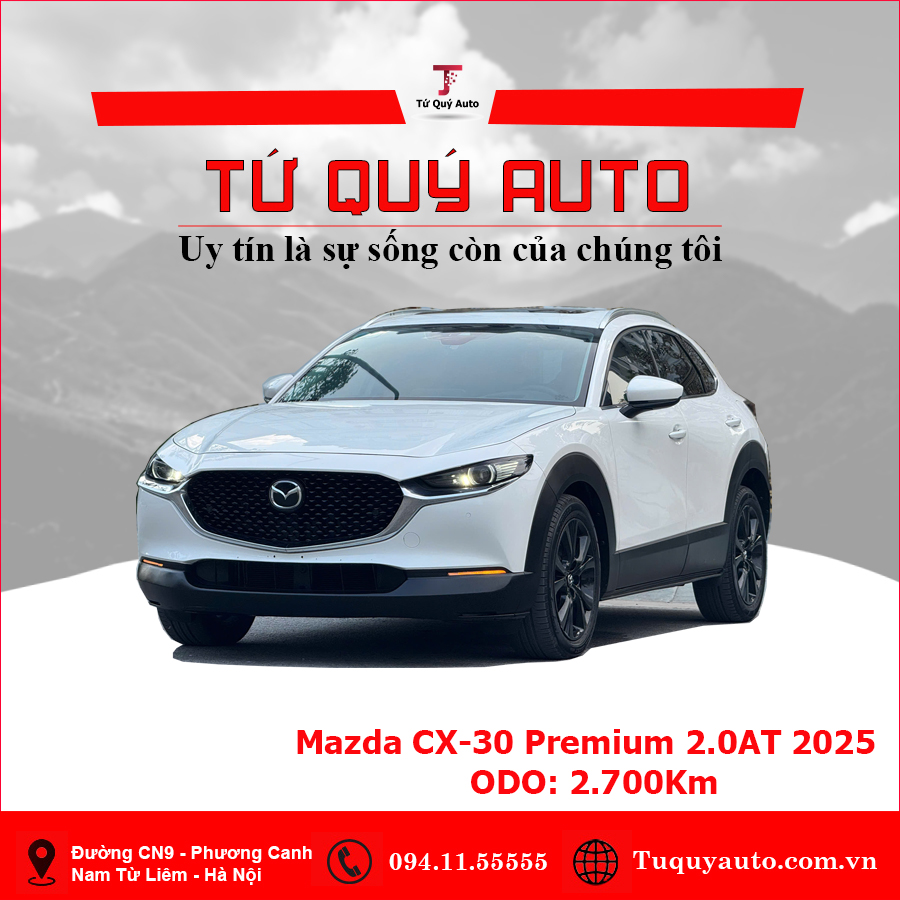 Xe Mazda CX 30 Premium 2.0 AT 2025 - Trắng