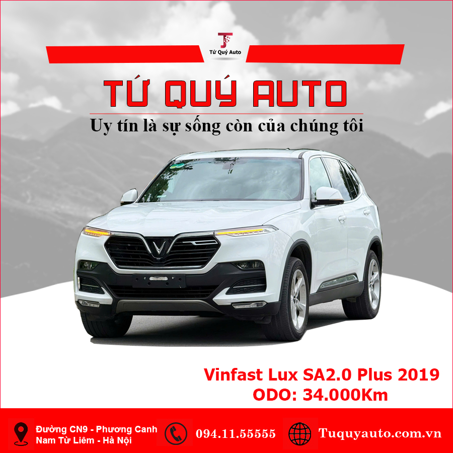 Xe VinFast Lux A 2.0 Plus 2.0 AT 2019 - Trắng