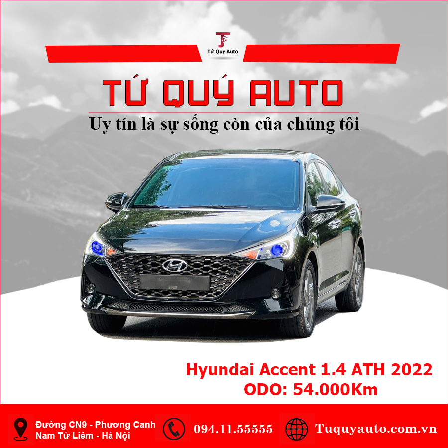 Xe Hyundai Accent 1.4 AT Đặc Biệt 2022 - Đen
