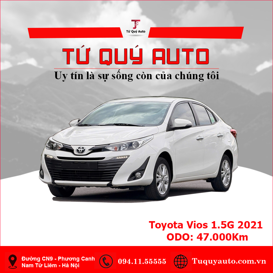 Xe Toyota Vios 1.5G CVT 2021 - Trắng