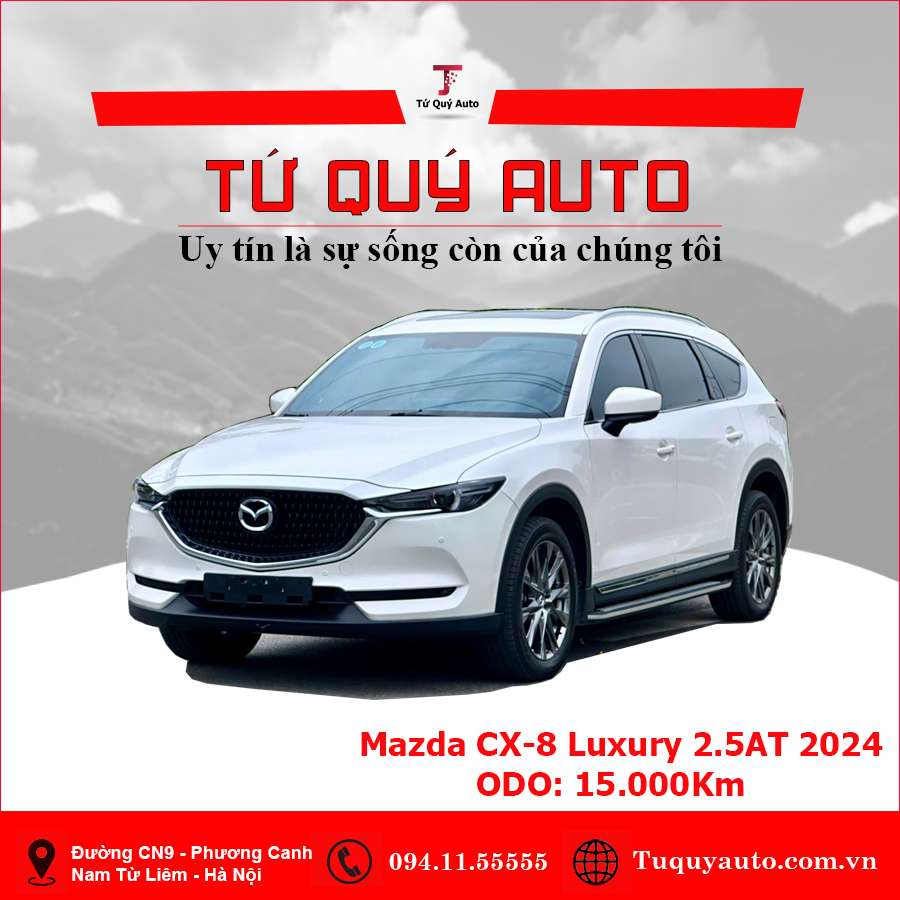 Xe Mazda CX8 Luxury 2.5AT 2024 - Trắng
