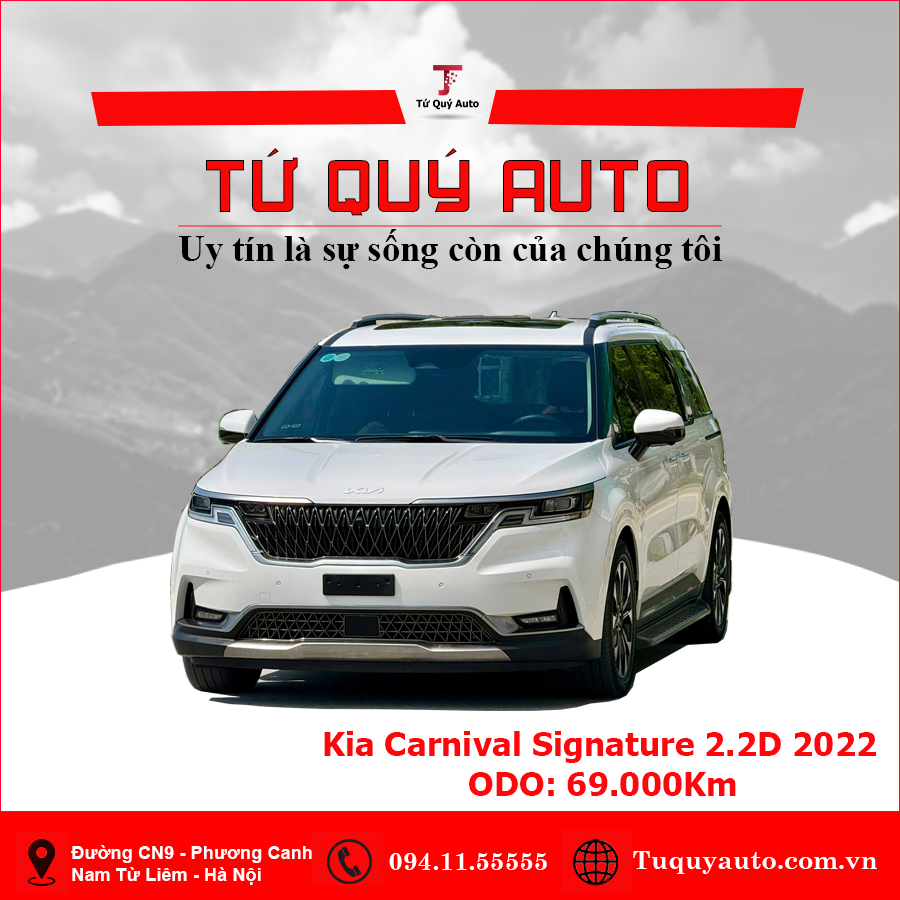 Xe Kia Carnival Signature 2.2D 2022 - Trắng