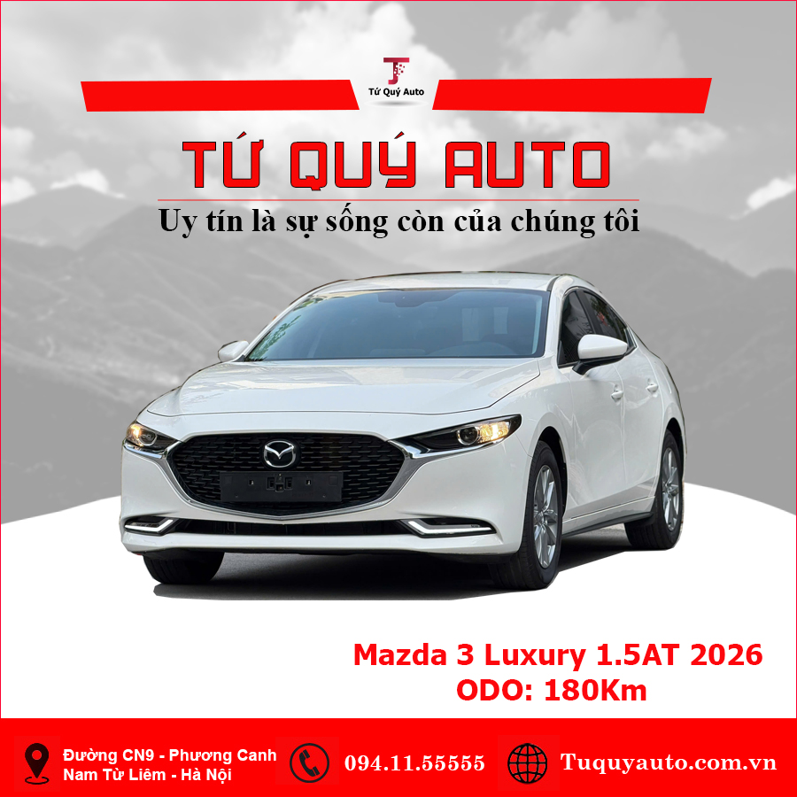 Xe Mazda 3 1.5L Luxury 2026 - Trắng