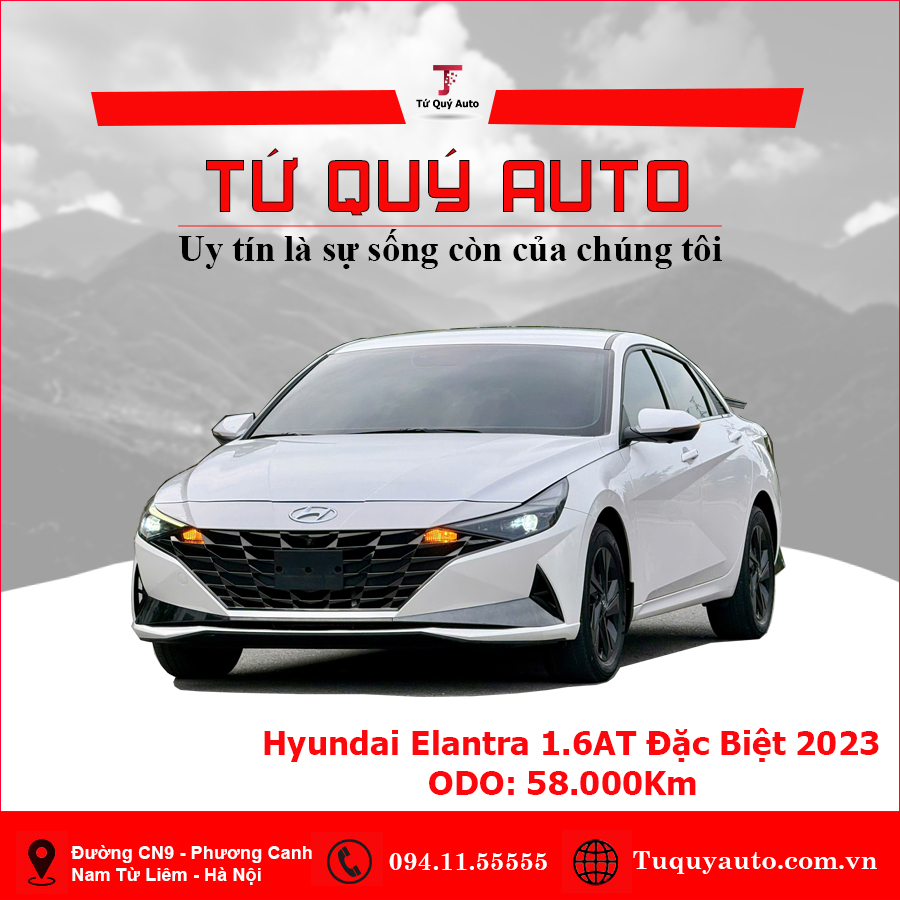 Xe Hyundai Elantra 1.6 AT Đặc biệt 2023 - Trắng