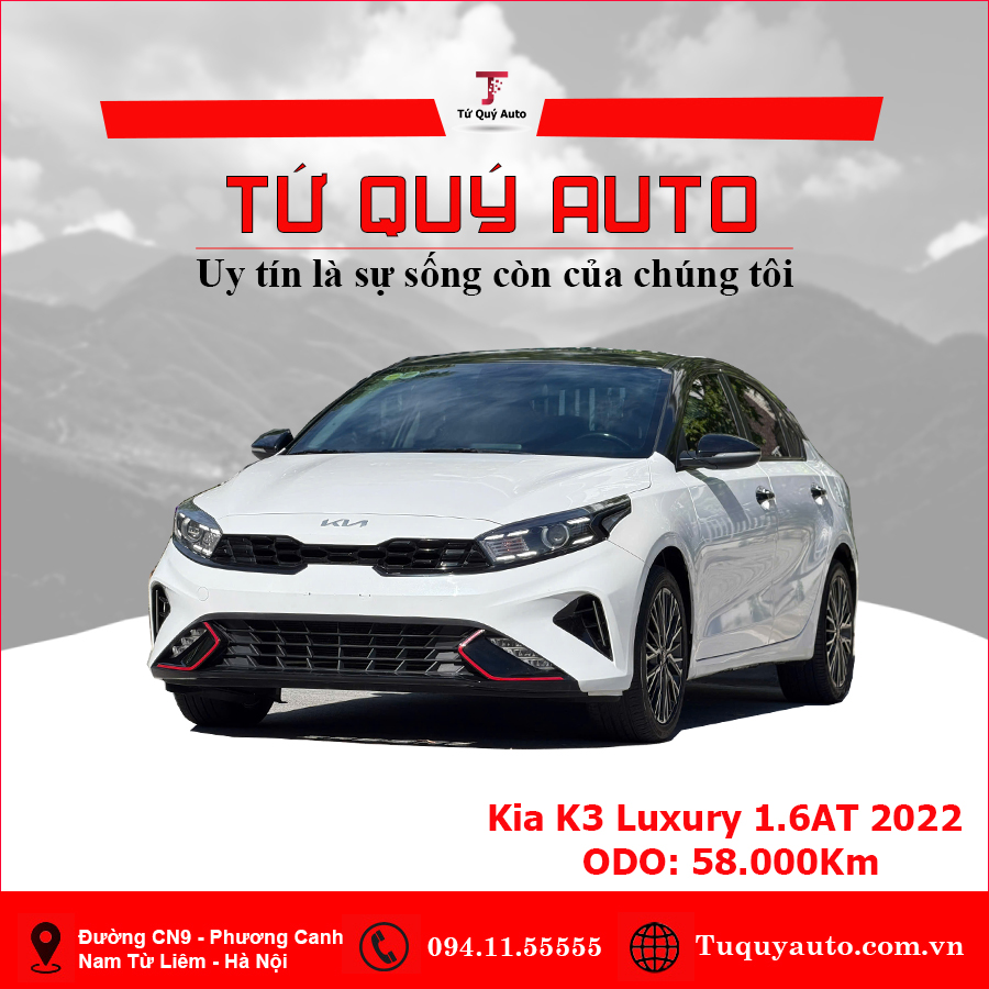 Xe Kia K3 Luxury 1.6 AT 2022 - Trắng