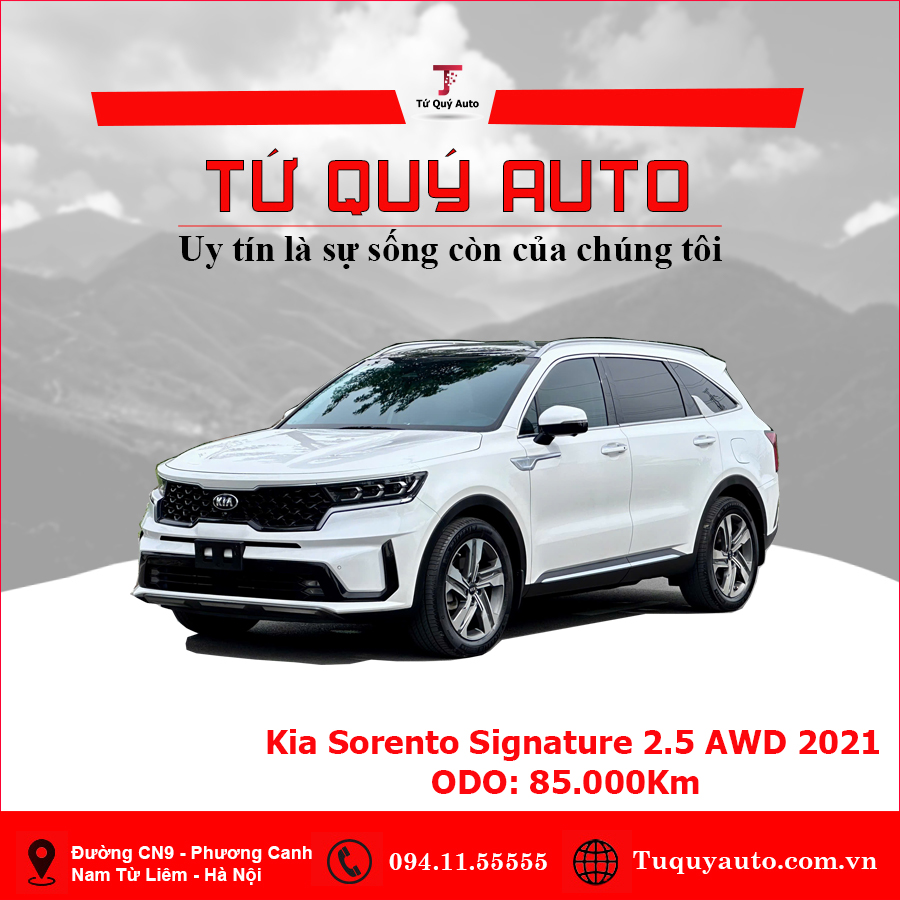 Xe Kia Sorento Signature 2.5 AT AWD 7S 2021 - Trắng