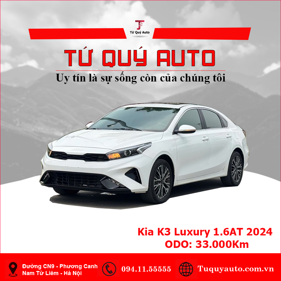 Xe Kia K3 Luxury 1.6 AT 2024 - Trắng