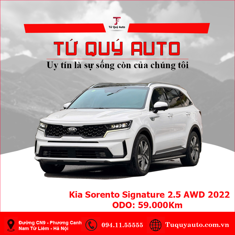 Xe Kia Sorento Signature 2.5 AT AWD 2022 - Trắng