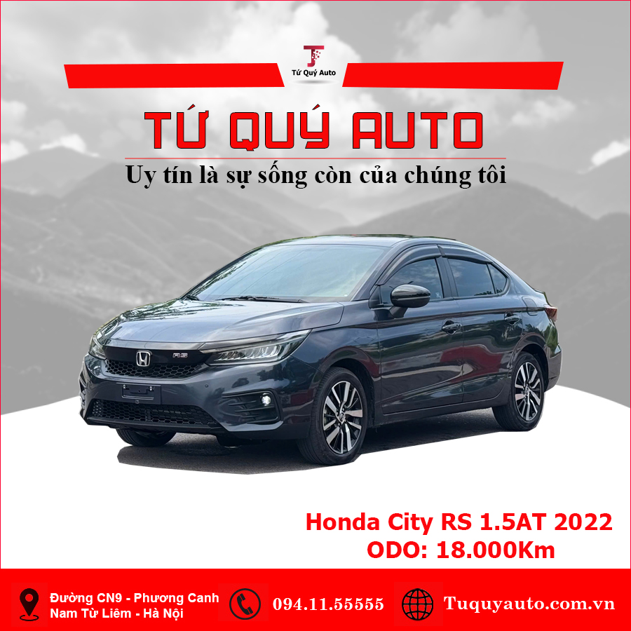Xe Honda City RS 1.5 AT 2022 - Xanh Đen