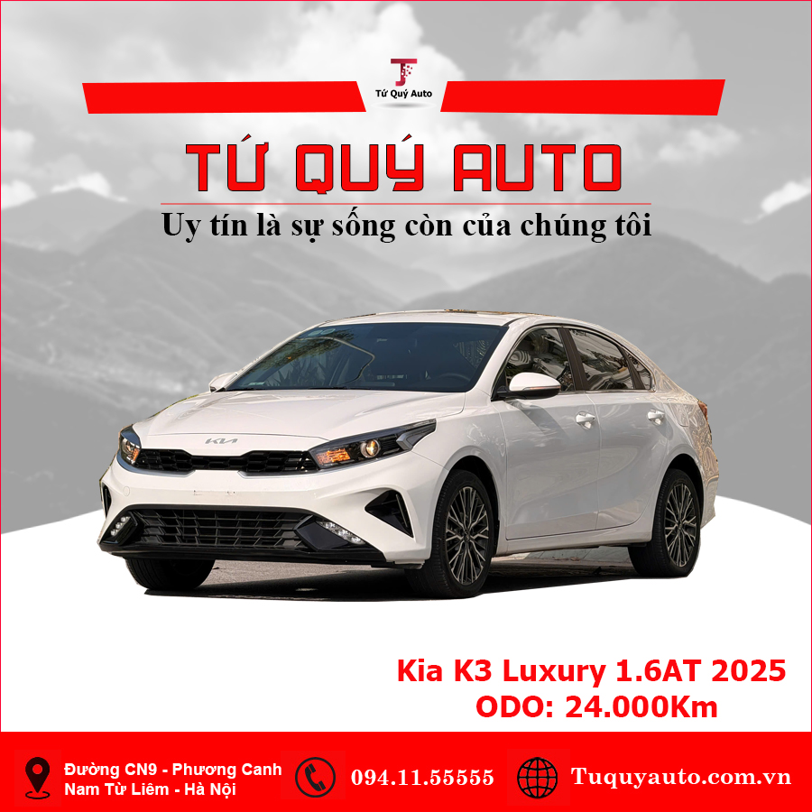 Xe Kia K3 Luxury 1.6 AT 2025 - Trắng