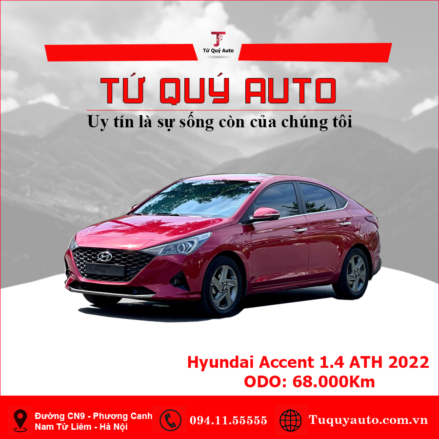 Xe Hyundai Accent 1.4 AT Đặc Biệt 2022 - Đỏ
