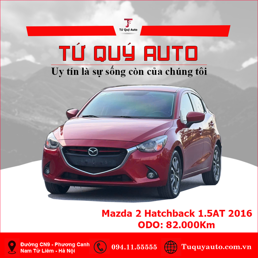 Xe Mazda 2 Hatchback 1.5 AT 2016 - Đỏ