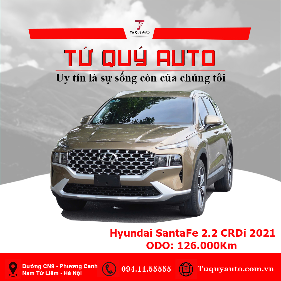 Xe Hyundai SantaFe 2.2 CRDi 2021 - Vàng Cát