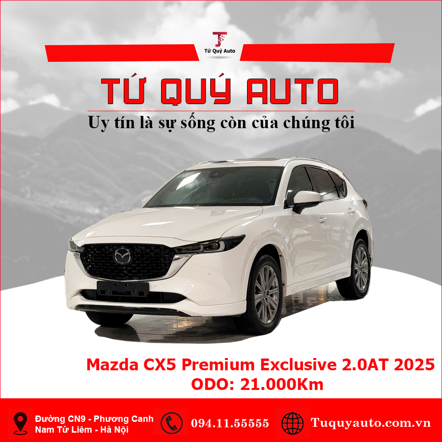Xe Mazda CX5 Premium Exclusive 2.0 AT 2025 - Trắng