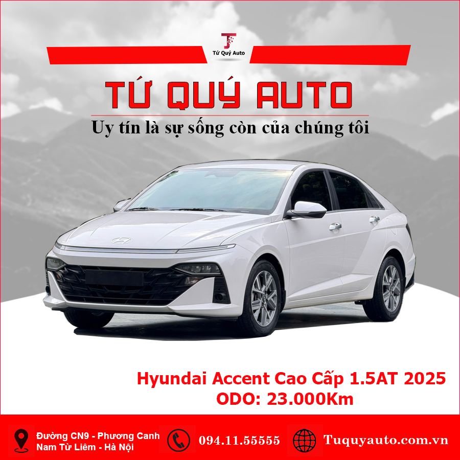 Xe Hyundai Accent Cao cấp 1.5 AT 2025 - Trắng