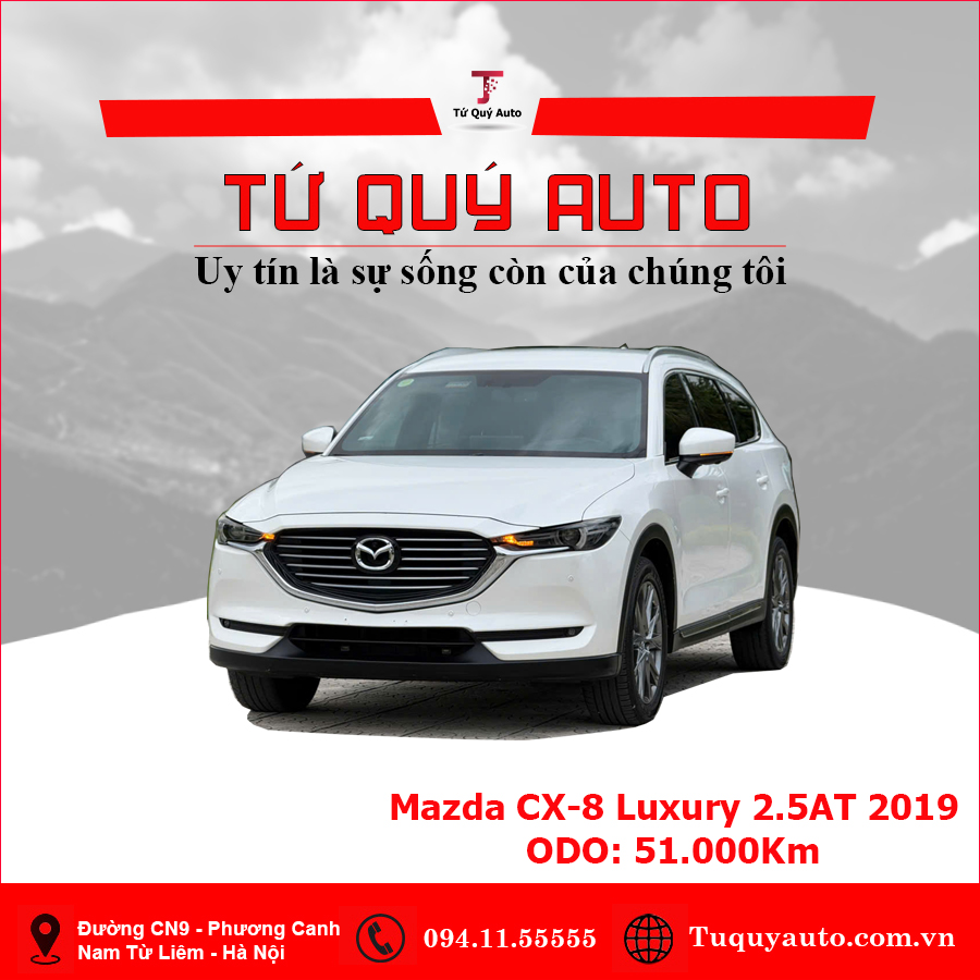 Xe Mazda CX8 Luxury 2019 - Trắng