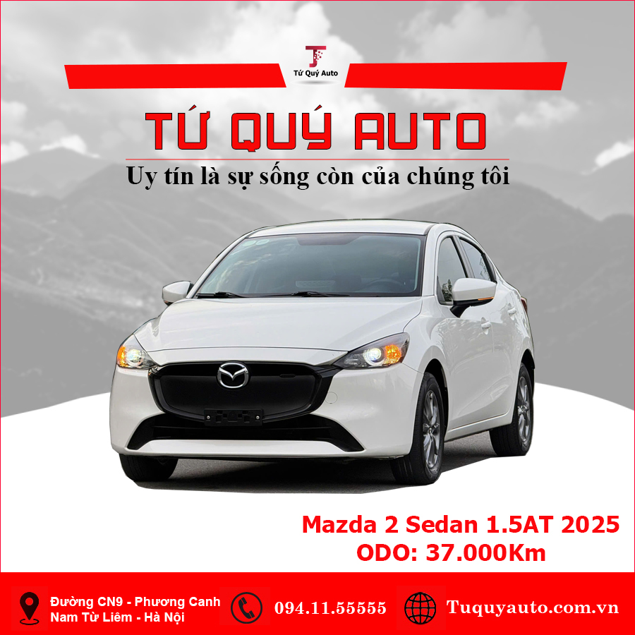 Xe Mazda 2 Sedan 1.5 AT 2025 - Trắng