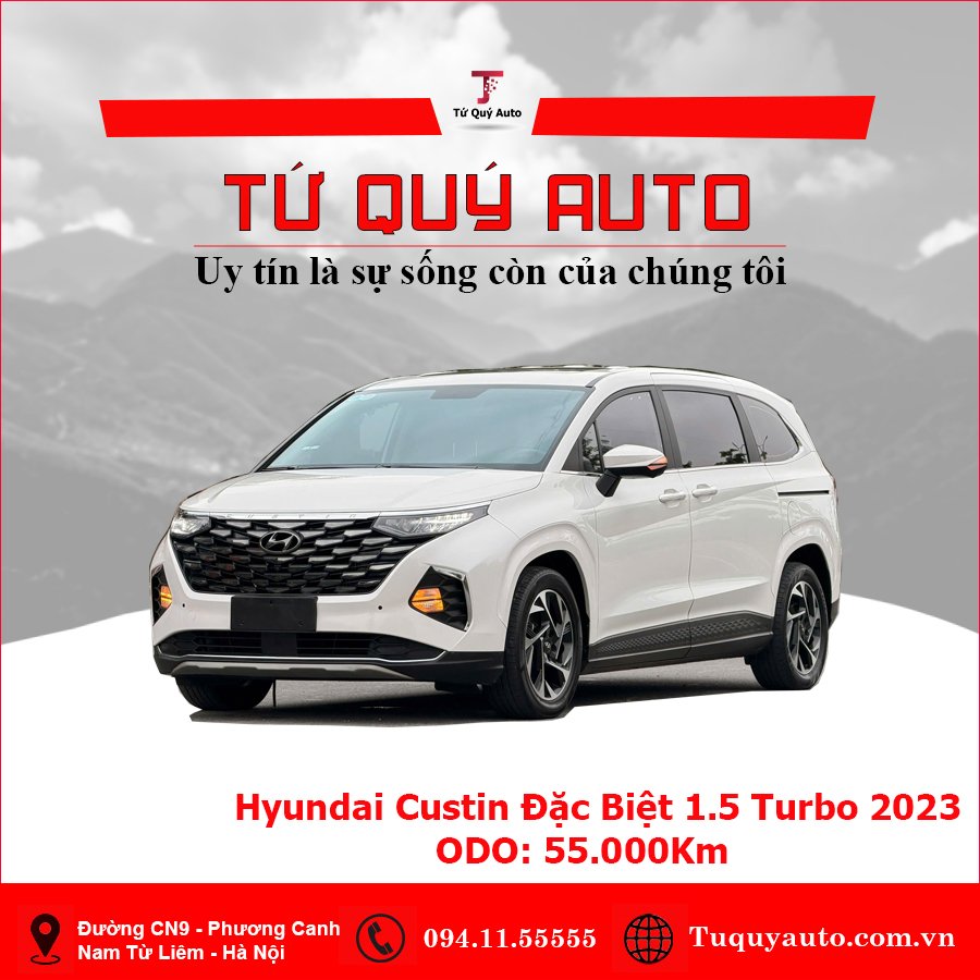 Xe Hyundai Custin Đặc Biệt 1.5T 2023 - Trắng