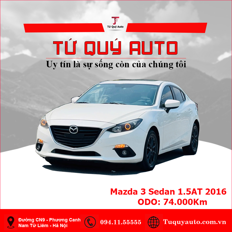 Xe Mazda 3 Sedan 1.5 AT 2016 - Trắng