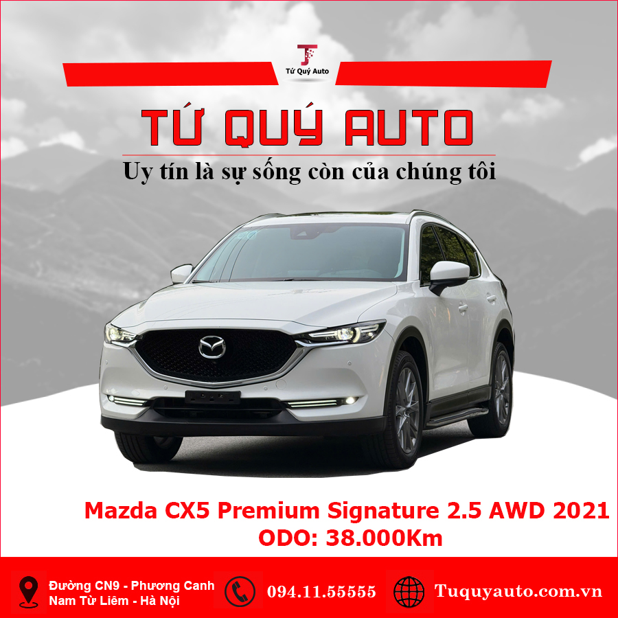 Xe Mazda CX5 Signature Premium 2.5 AT AWD I-Activ 2021 - Trắng
