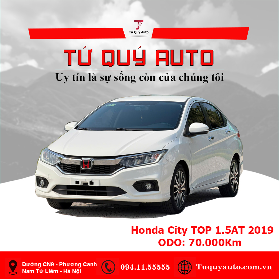 Xe Honda City 1.5 TOP 2019 - Trắng