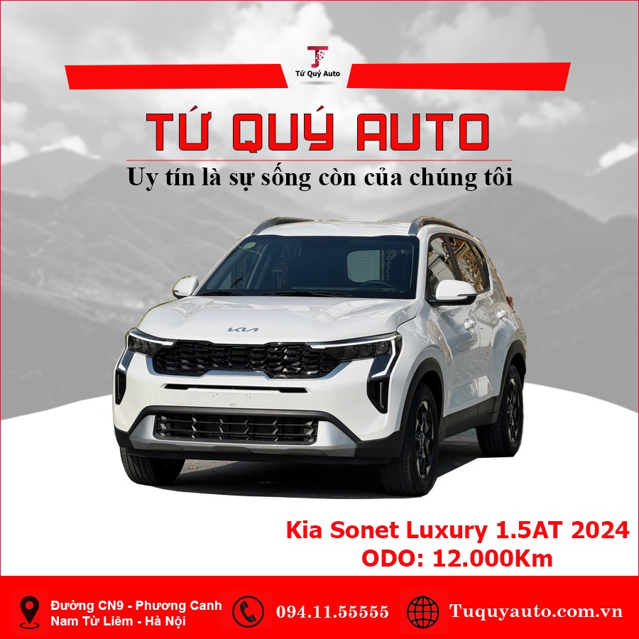Xe Kia Sonet Luxury 1.5 AT 2024 - Trắng