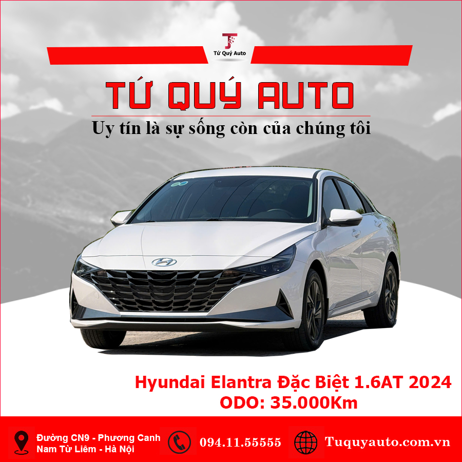 Xe Hyundai Elantra 1.6 AT Đặc biệt 2024 - Trắng