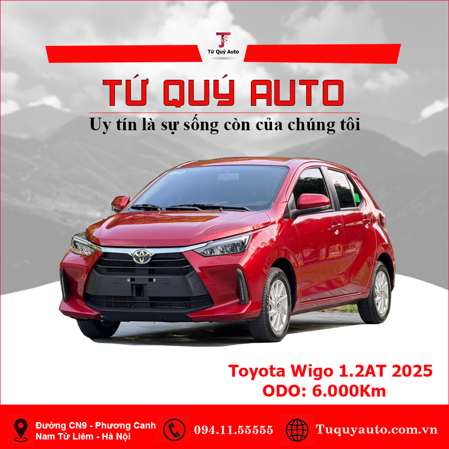 Xe Toyota Wigo G 1.2 AT 2025 - Đỏ