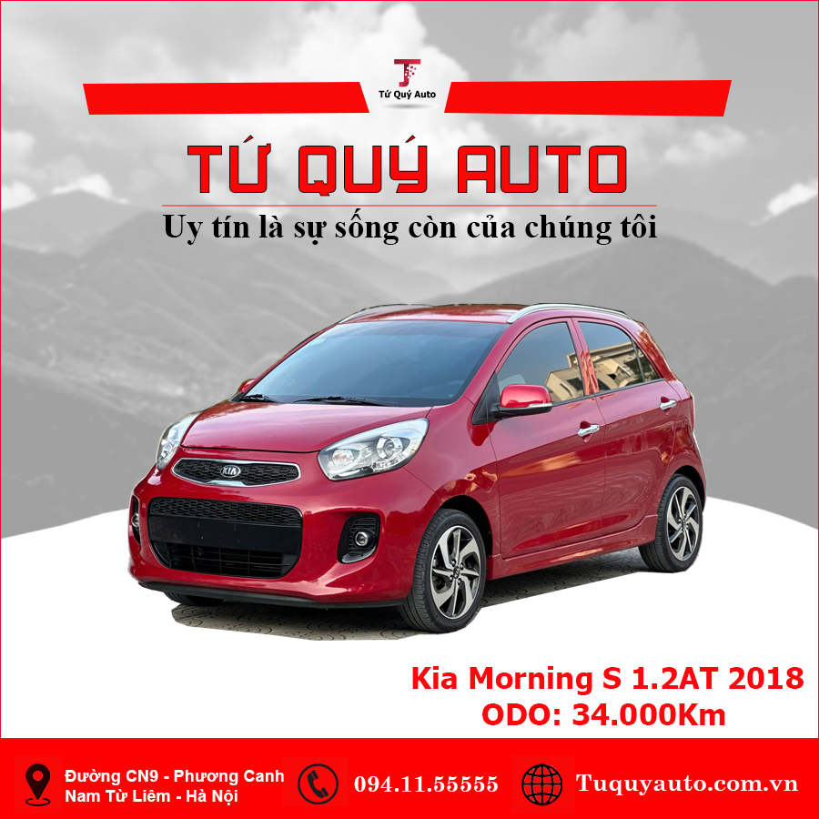 Xe Kia Morning S AT 2018 - Đỏ