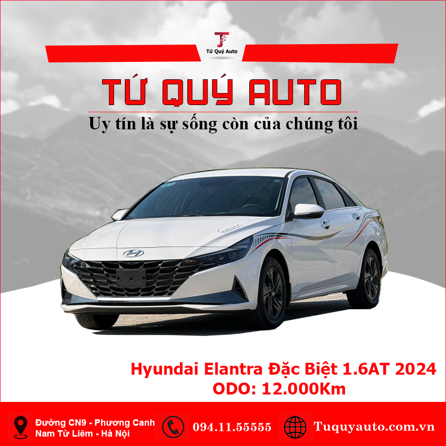 Xe Hyundai Elantra 1.6 AT Đặc biệt 2024 - Trắng
